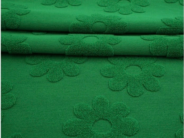 Green 3D Daisy Ribbed - Limited Vault Fabric