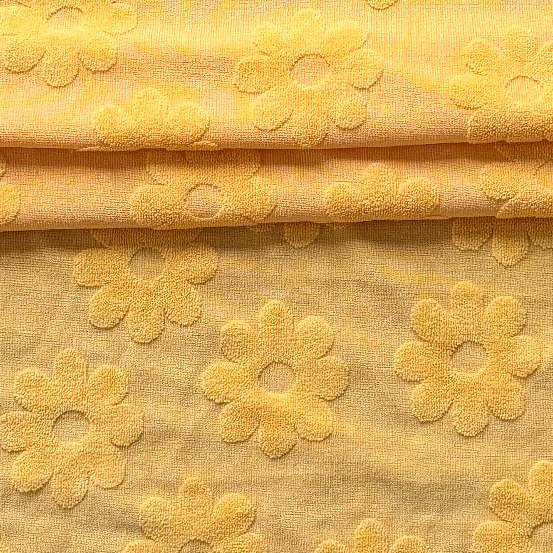 Yellow 3D Daisy Ribbed - Limited Vault Fabric