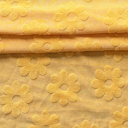 Yellow 3D Daisy Ribbed - Limited Vault Fabric