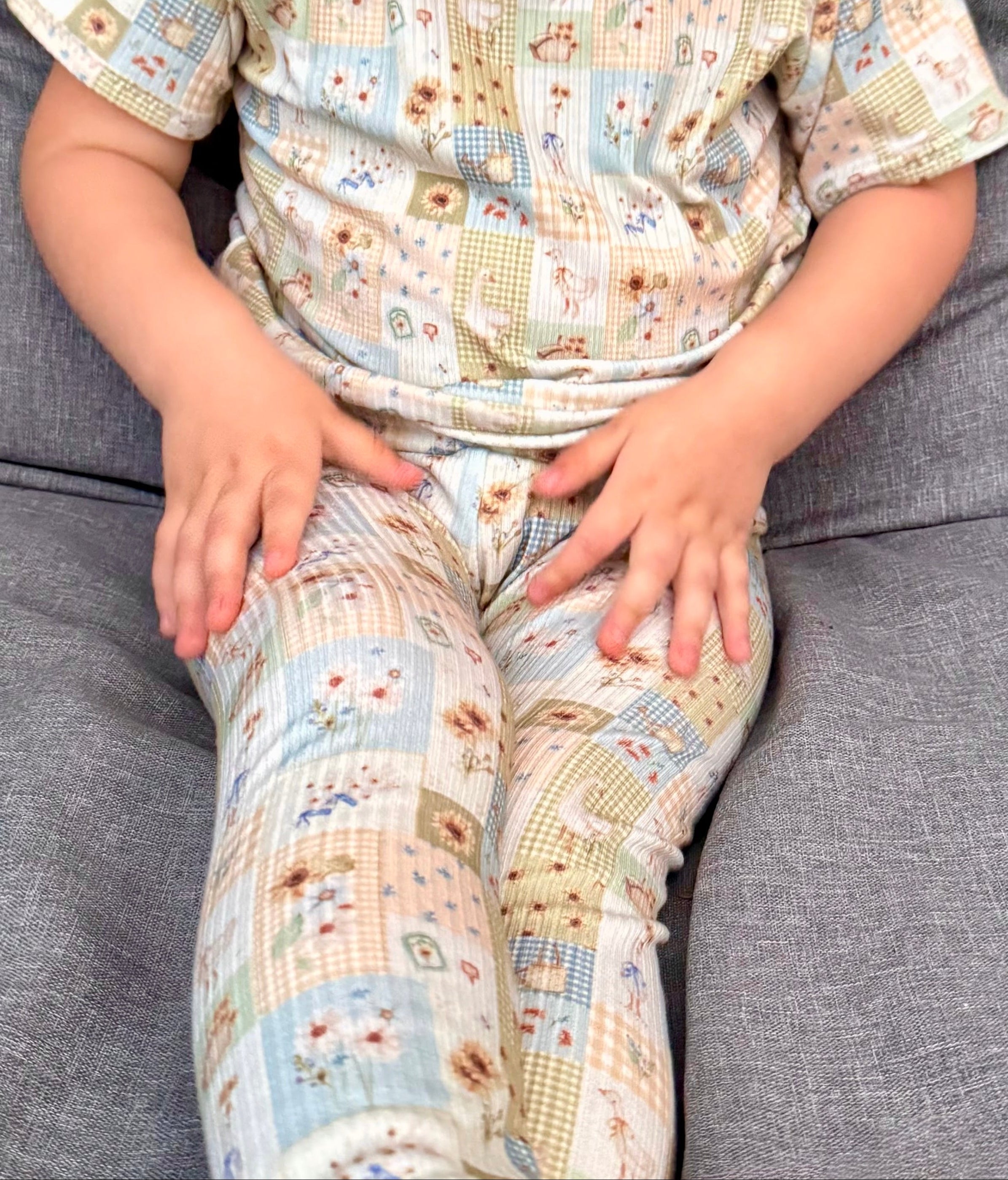Sunflower Patchwork Ribbed Leggings