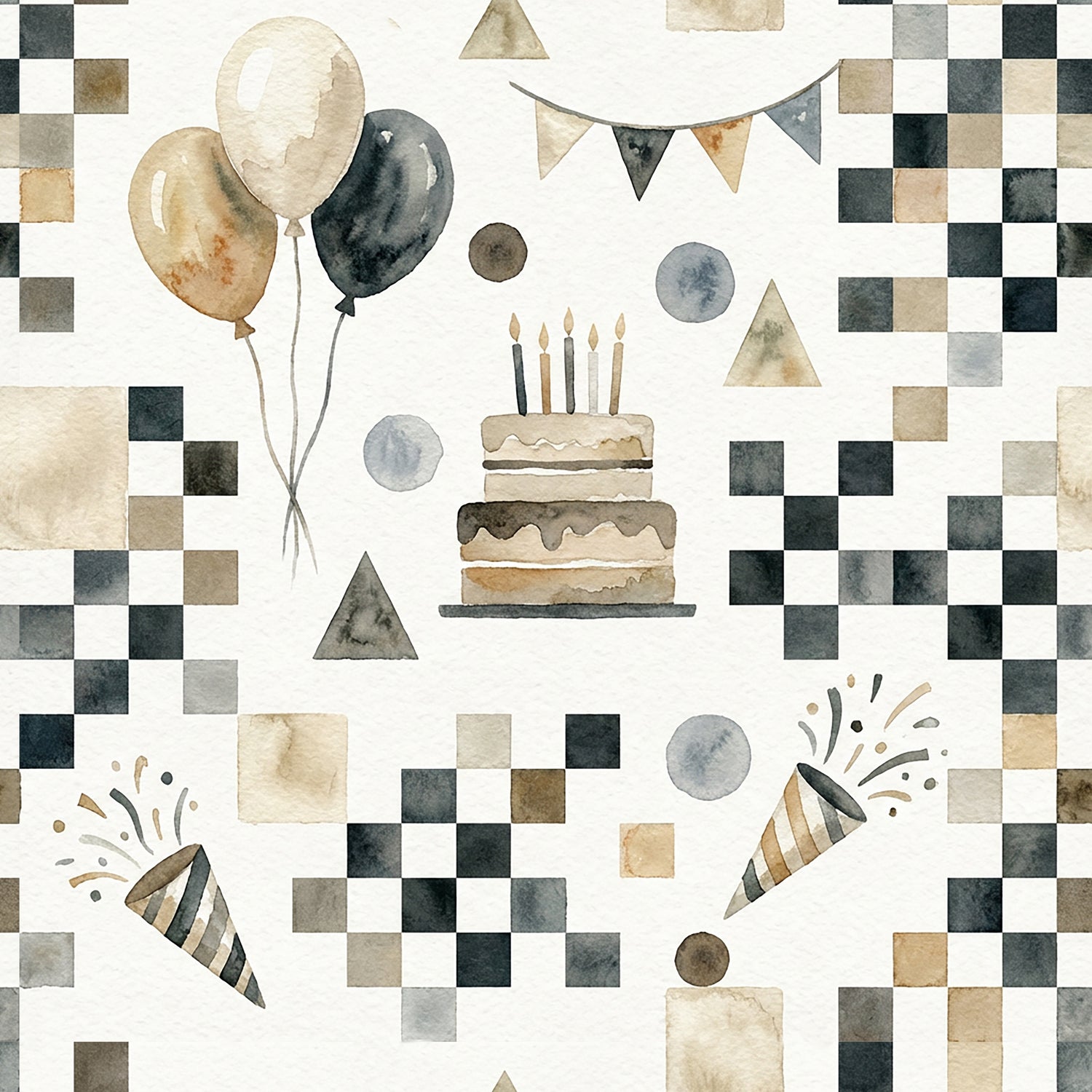 Modern Birthday Party Ribbed - Limited Vault Fabric