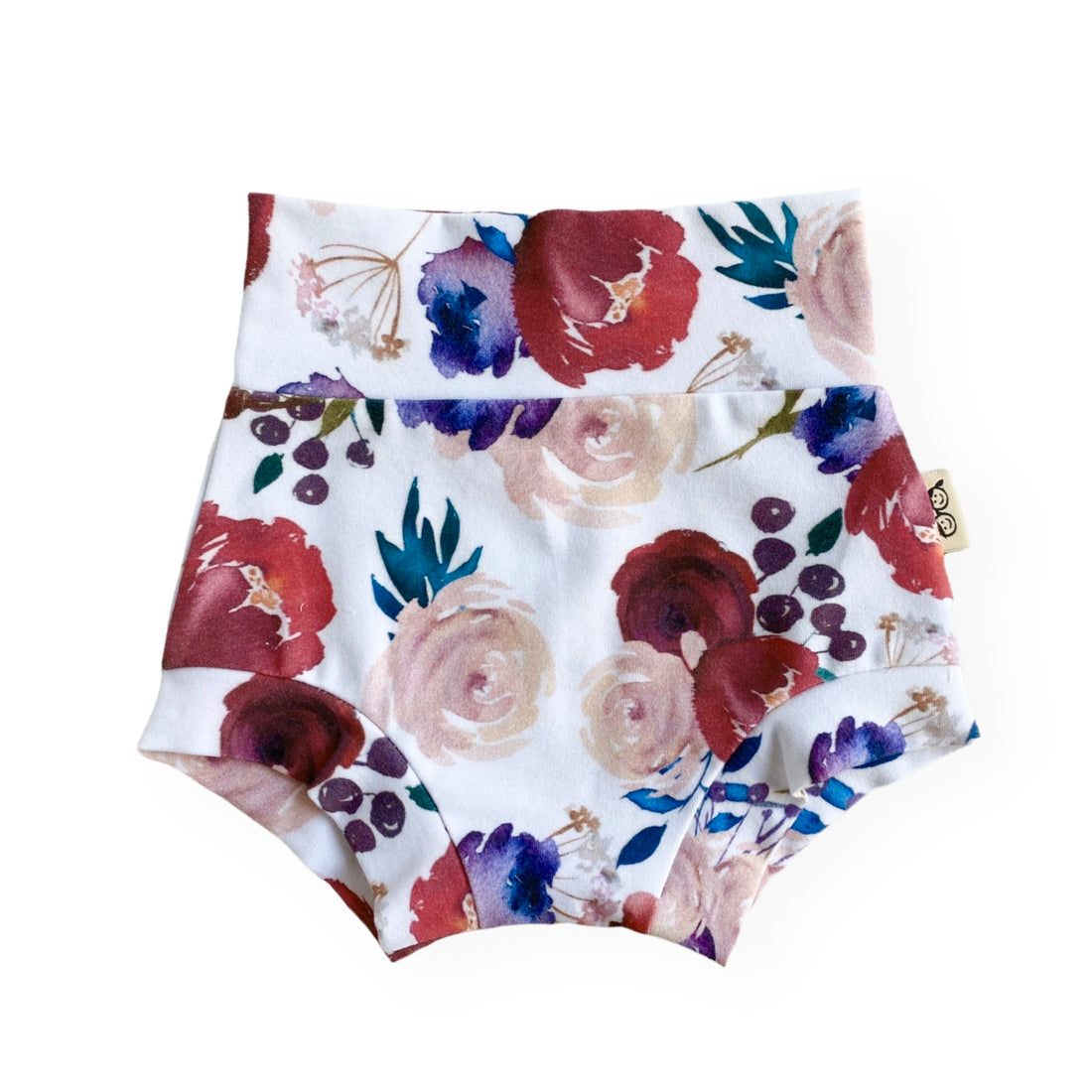 Burgundy Watercolor Floral Bummies