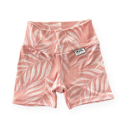 Pink Pampas Leaves Biker Shorts