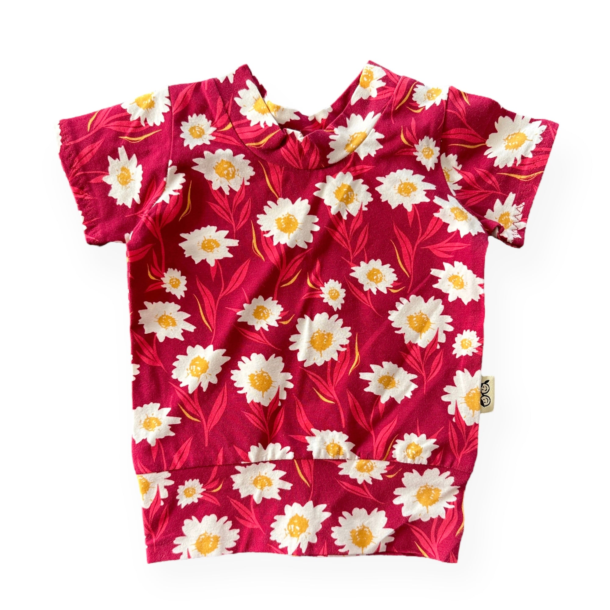 Mums Flowers on Burgundy Biker Shorts Lounge Set