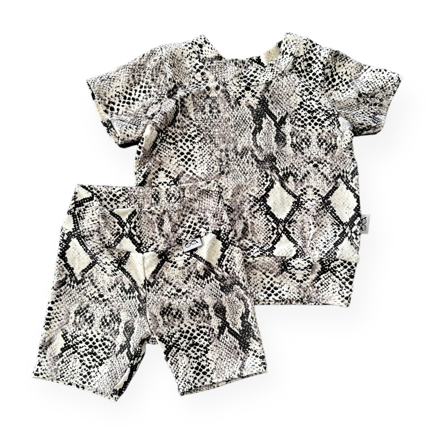 Grey Snake Print Biker Shorts Lounge Se