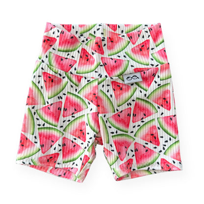 Watermelon Ribbed Biker Shorts Lounge Set 