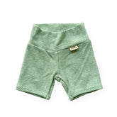 Sage Checkers Biker Shorts