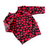 Red Hearts on Black Lounge Top
