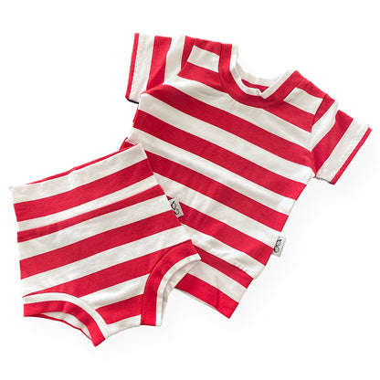 Red and White Striped Summer Lounge Set