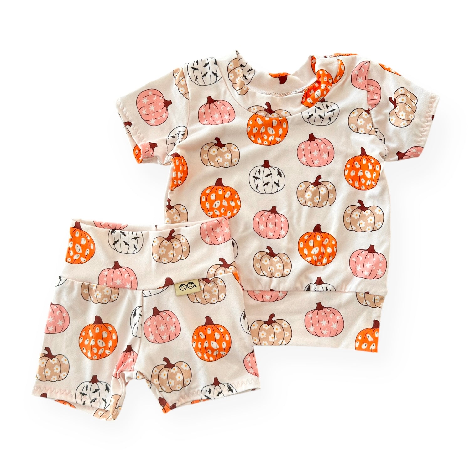 Funky Pumpkins Biker Shorts Lounge Set 