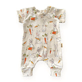 Easter Bunnies with Carrots Harem Romper 