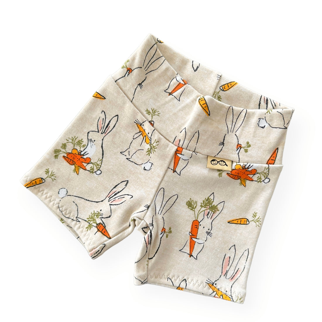 Easter Bunnies with Carrots Biker Shorts 