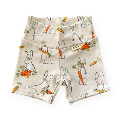 Easter Bunnies with Carrots Biker Shorts 