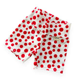 White Red Polka Dots Biker Shorts