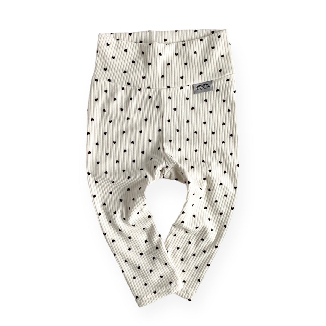 Black Hearts on Ivory Leggings