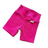 Fuchsia Ribbed Biker Shorts