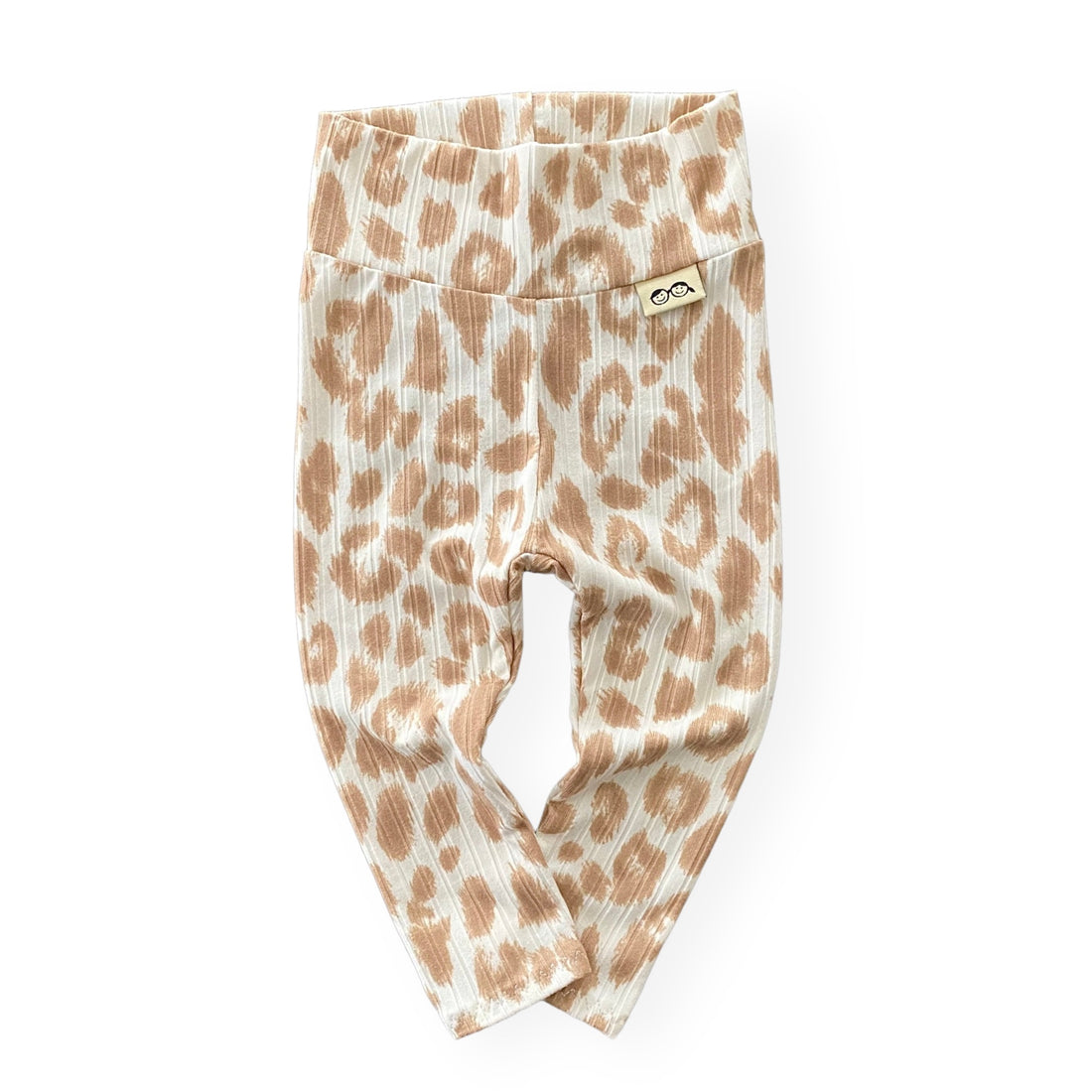 Taupe Cream Leopard Ribbed Leggings
