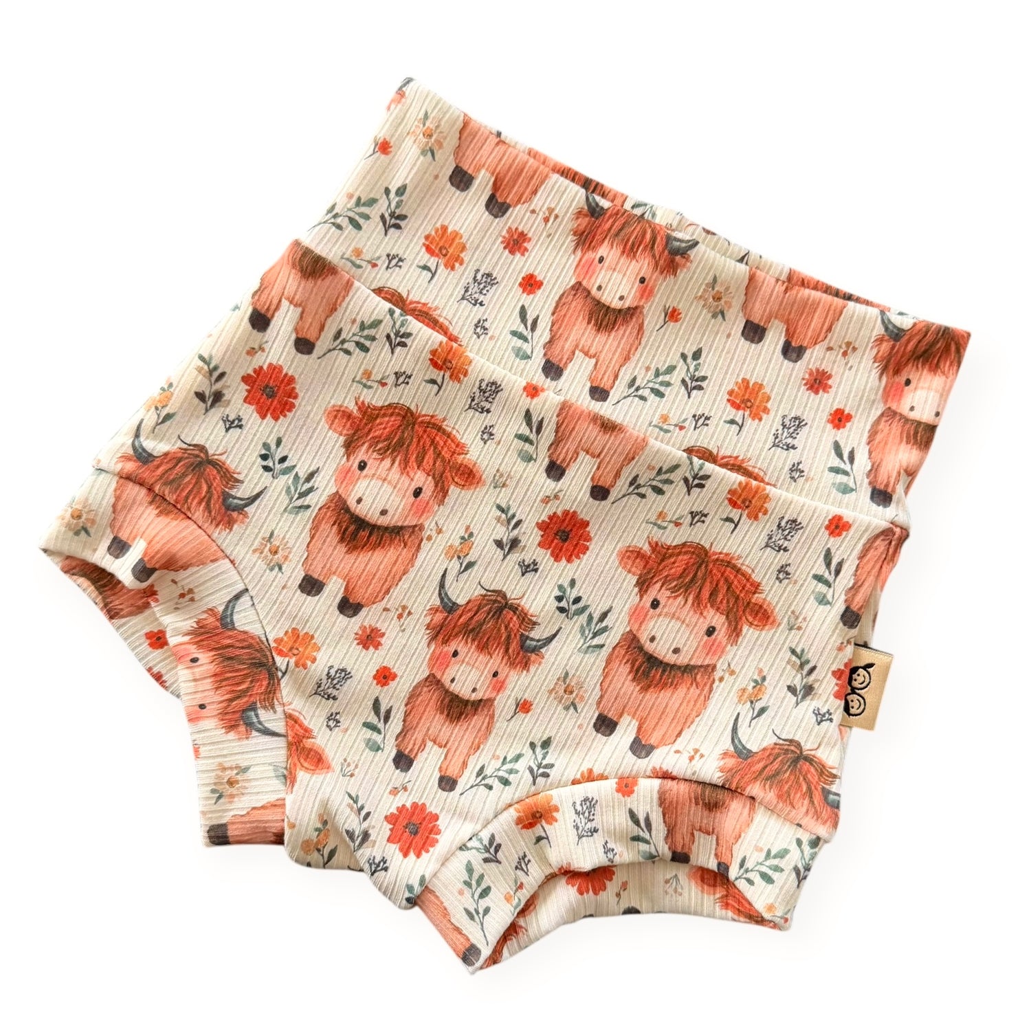 Highland Cow Blooms Ribbed Bummies &amp; Biker Shorts