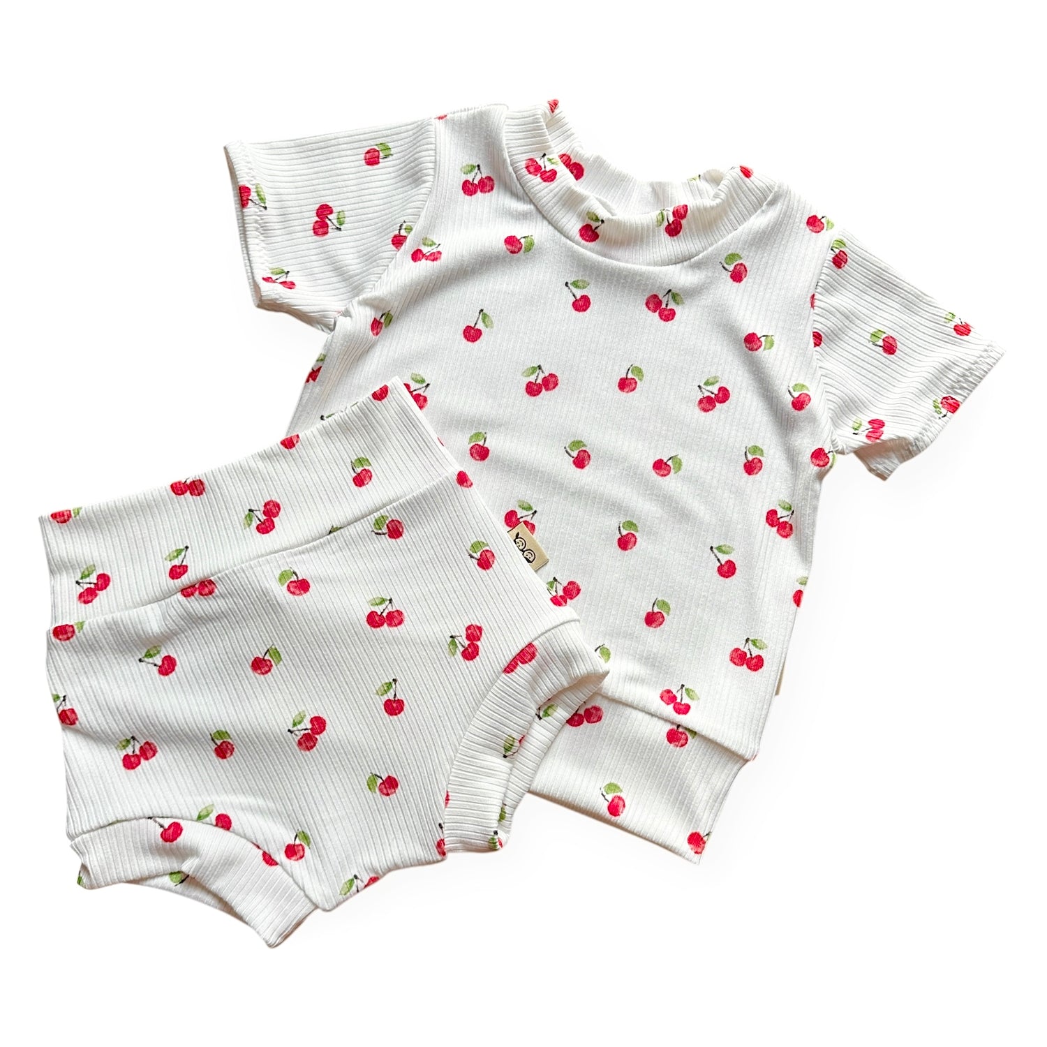 Cherry On Top White Ribbed Summer Lounge Set