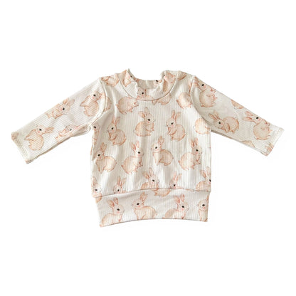 Watercolor Bunnies Ribbed Lounge Set