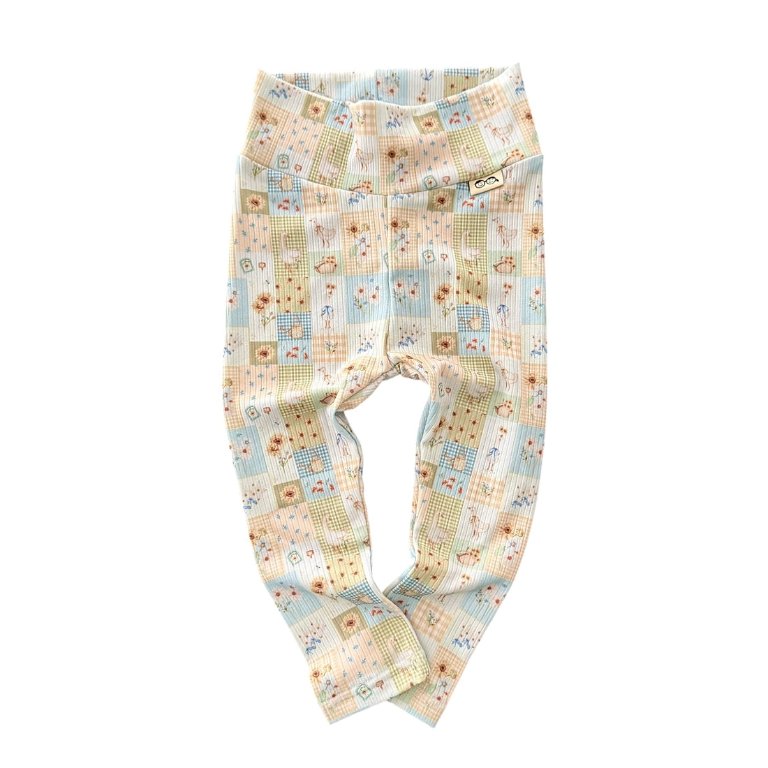 Sunflower Patchwork Ribbed Leggings