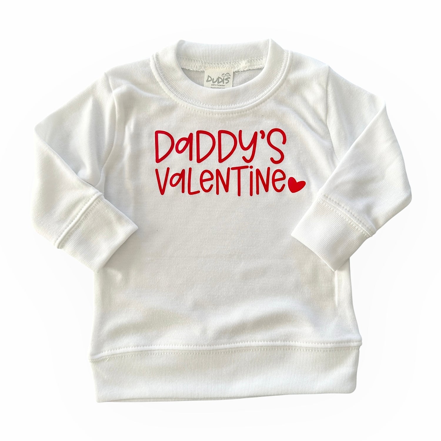 White baby and toddler sweatshirt with &