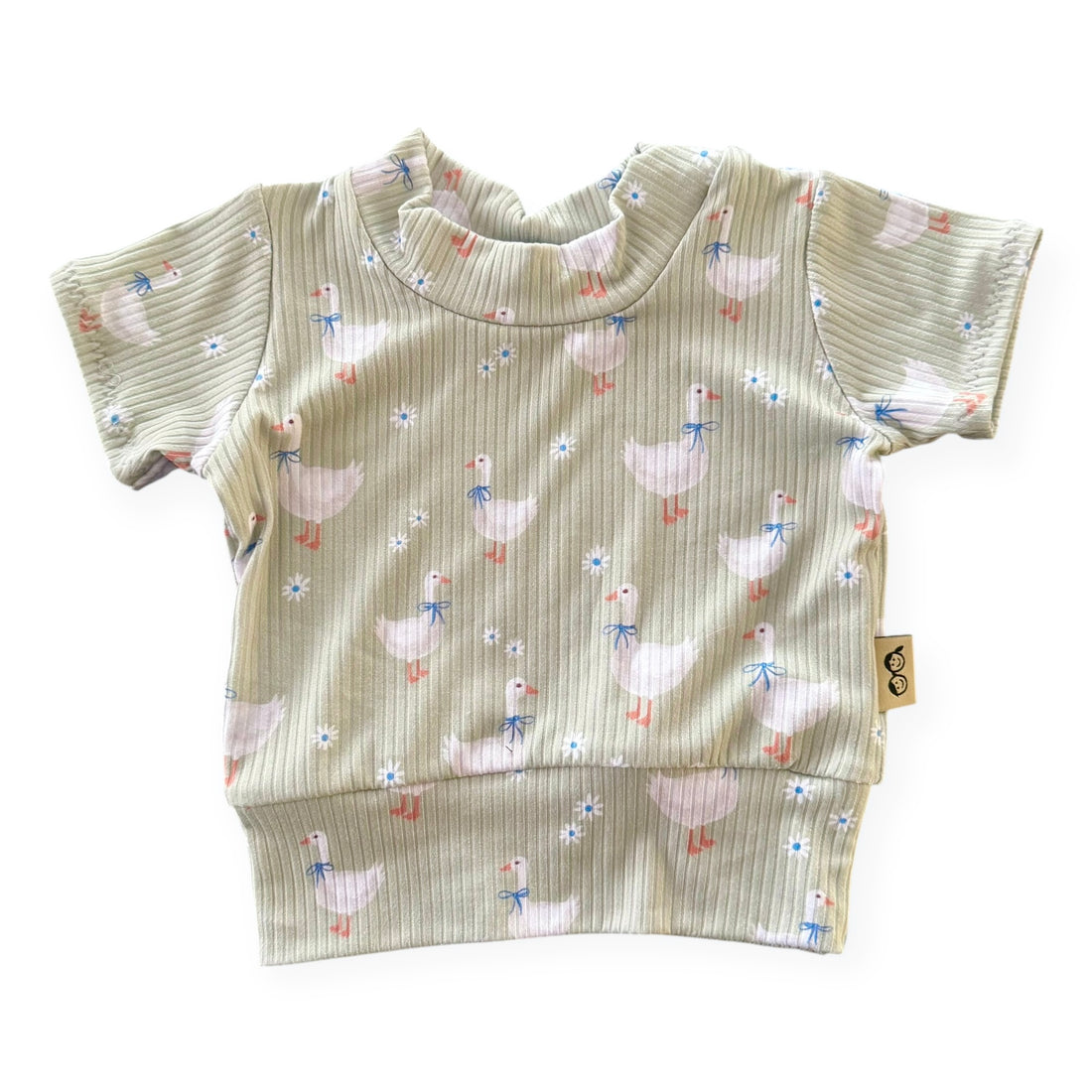 Blue Ribbon Geese Ribbed Top - Short, Long or Sleeveless