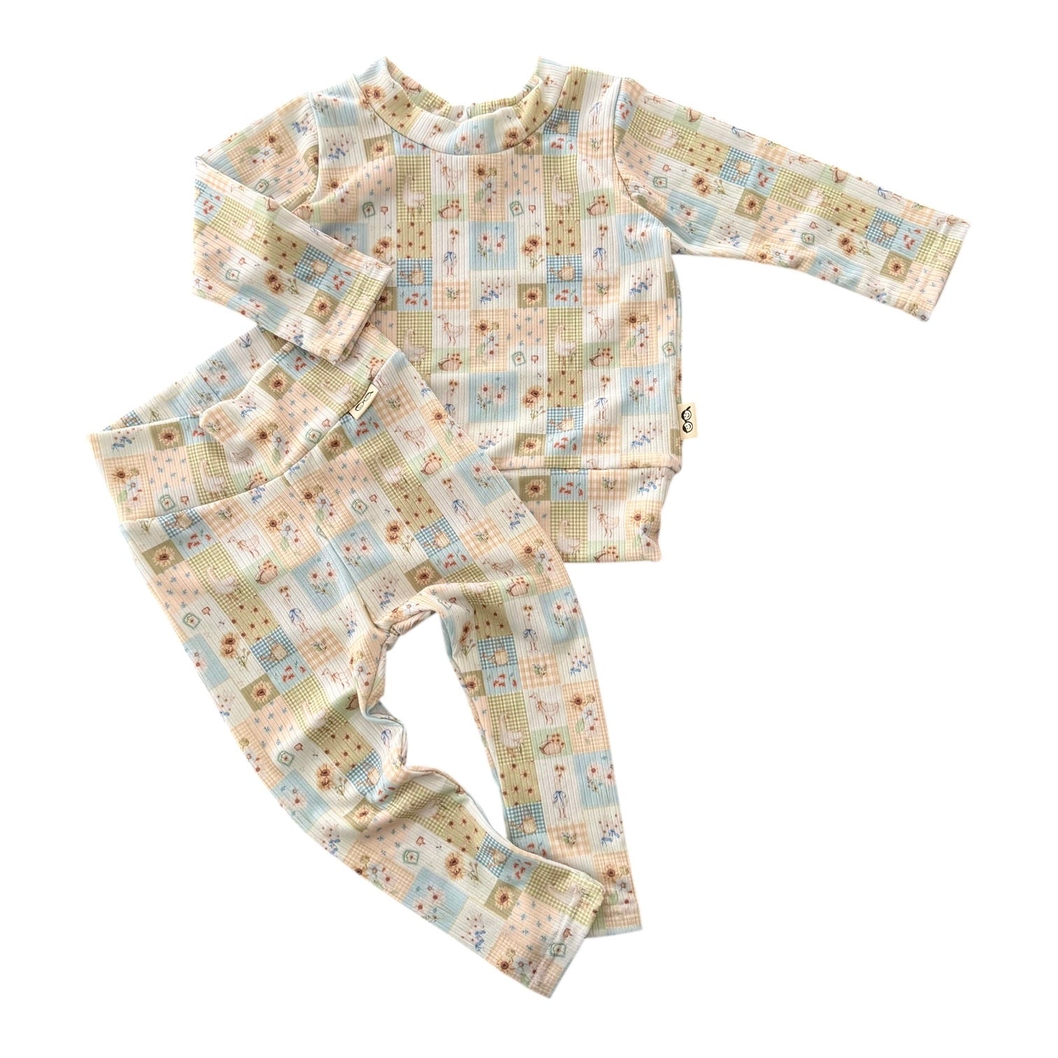 Sunflower Patchwork Ribbed Lounge Set