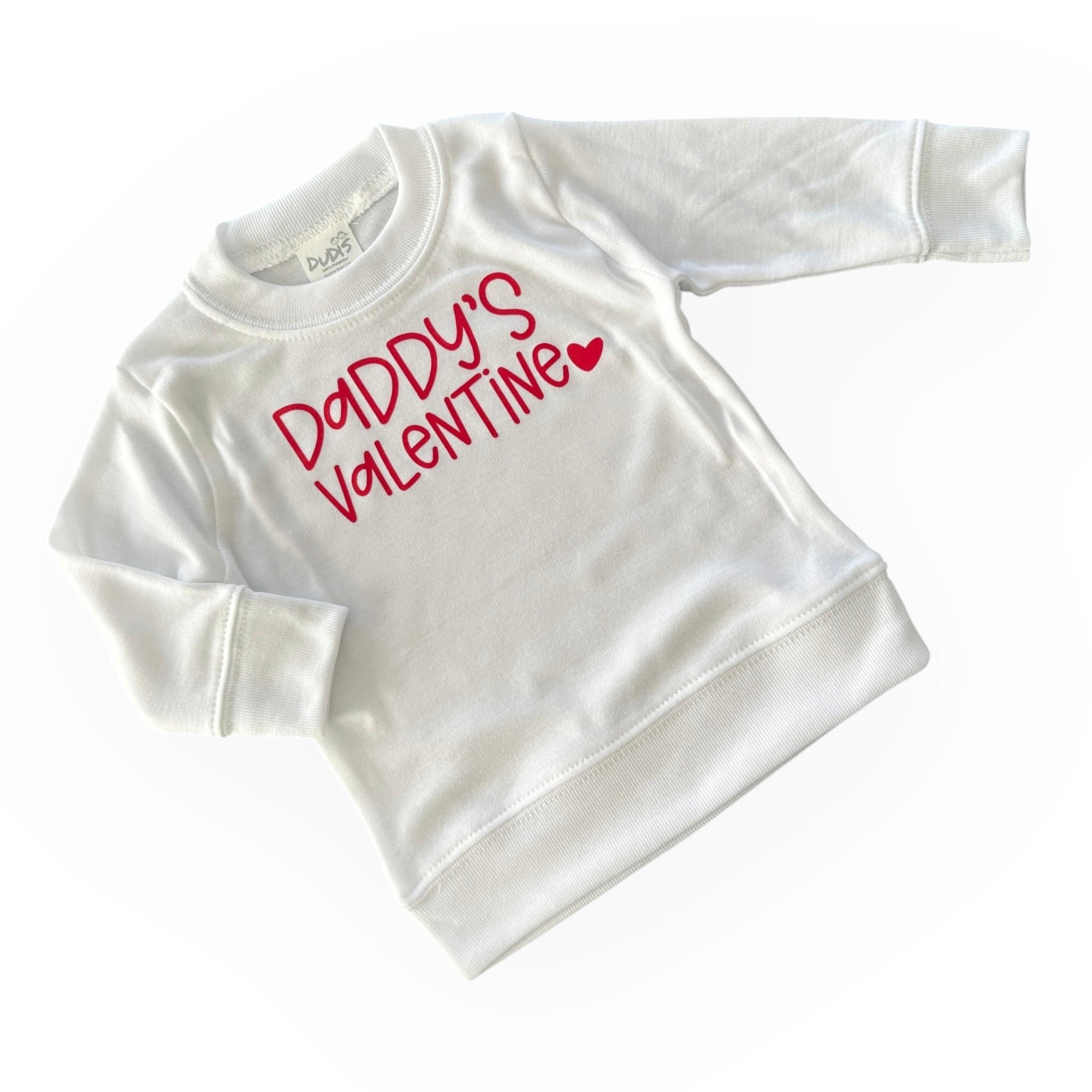 White baby and toddler sweatshirt with &