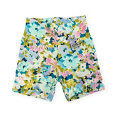 Floral patterned shorts on a white background