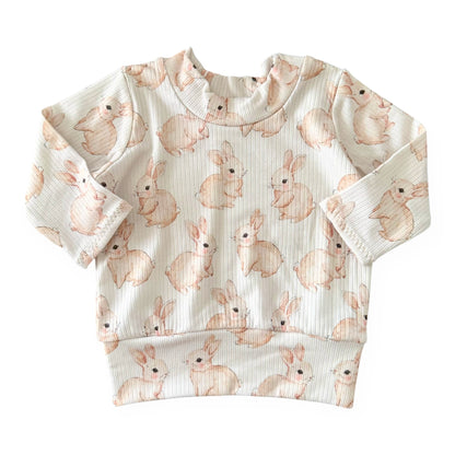 Watercolor Bunnies Ribbed Lounge Set