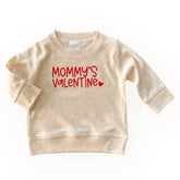 Neutral beige baby and toddler sweatshirt with &