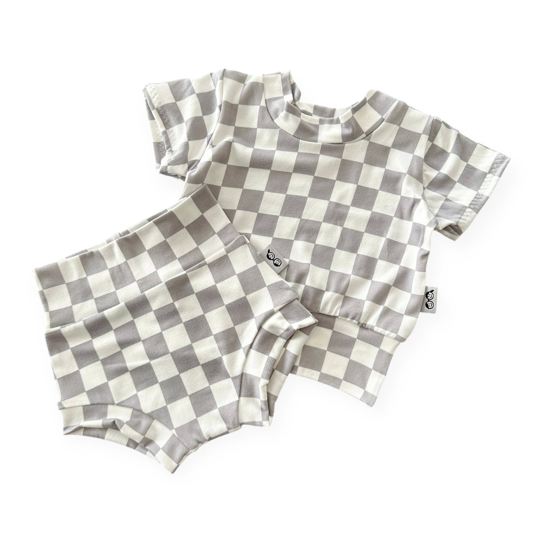 Grey Retro Checkered Summer Lounge Set