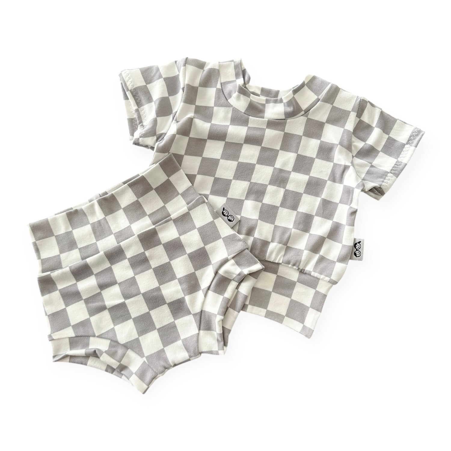 Grey Retro Checkered Summer Lounge Set