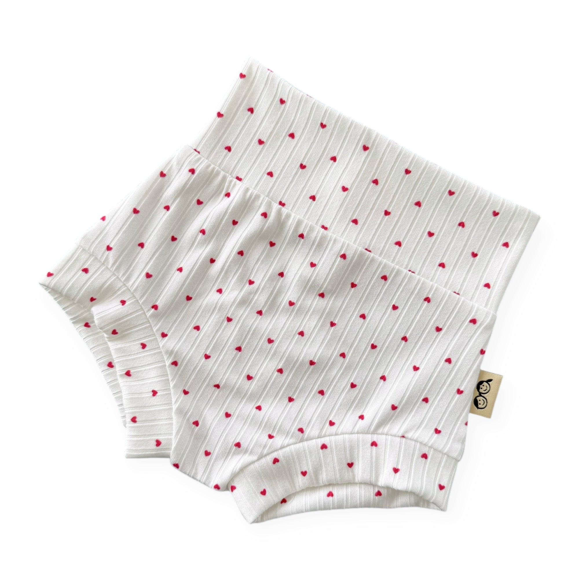 Little Red Hearts Ribbed Bummies &amp; Biker Shorts
