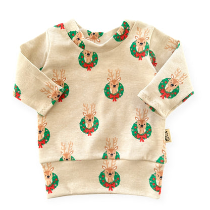 Raindeer Wreaths Lounge Top