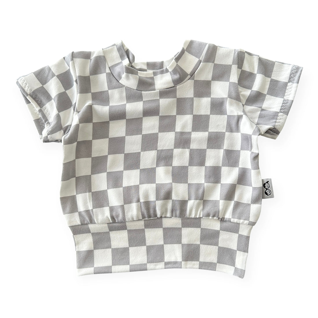 Grey Retro Checkered Top - Short, Long or Sleeveless