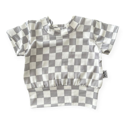 Grey Retro Checkered Summer Lounge Set