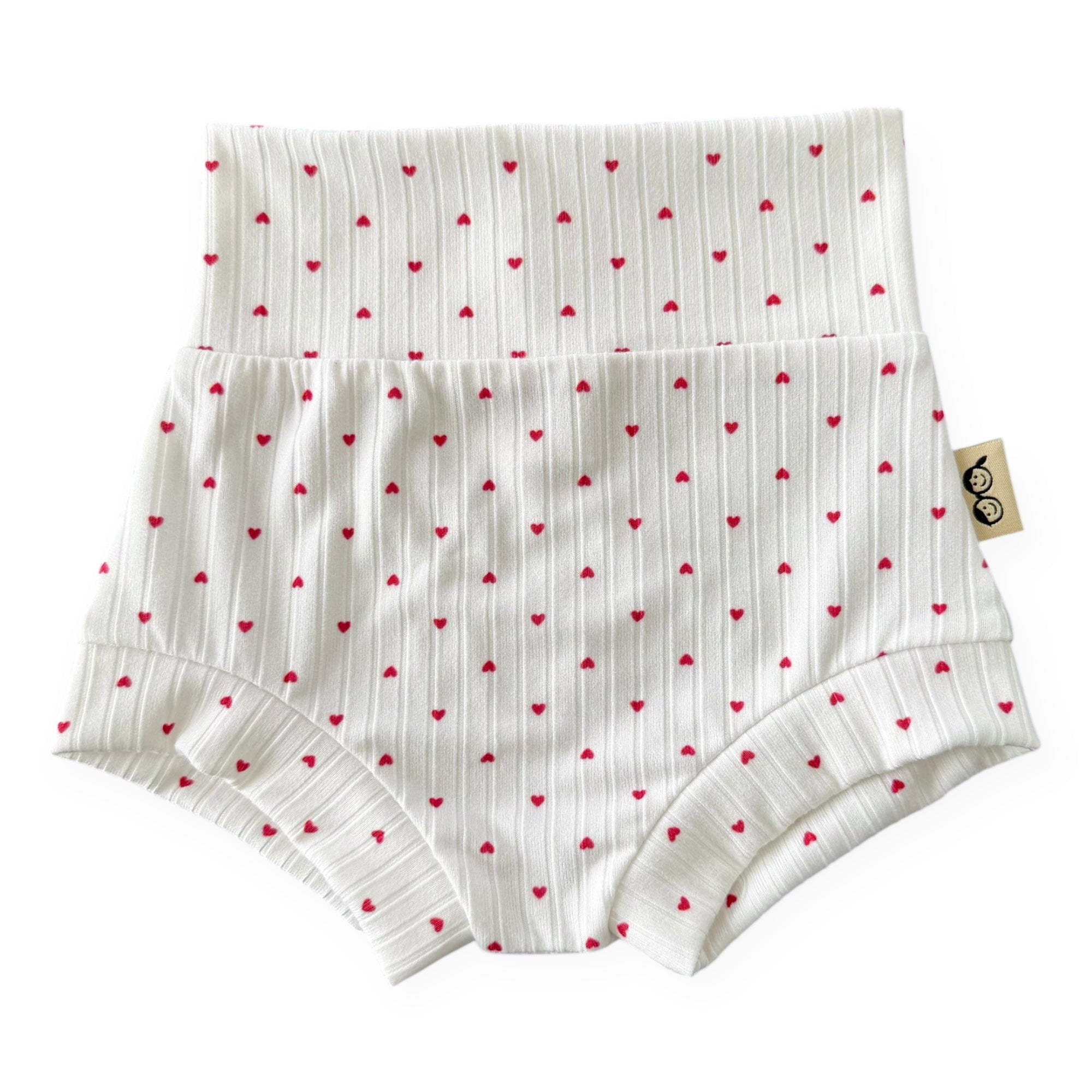 Little Red Hearts Ribbed Bummies &amp; Biker Shorts