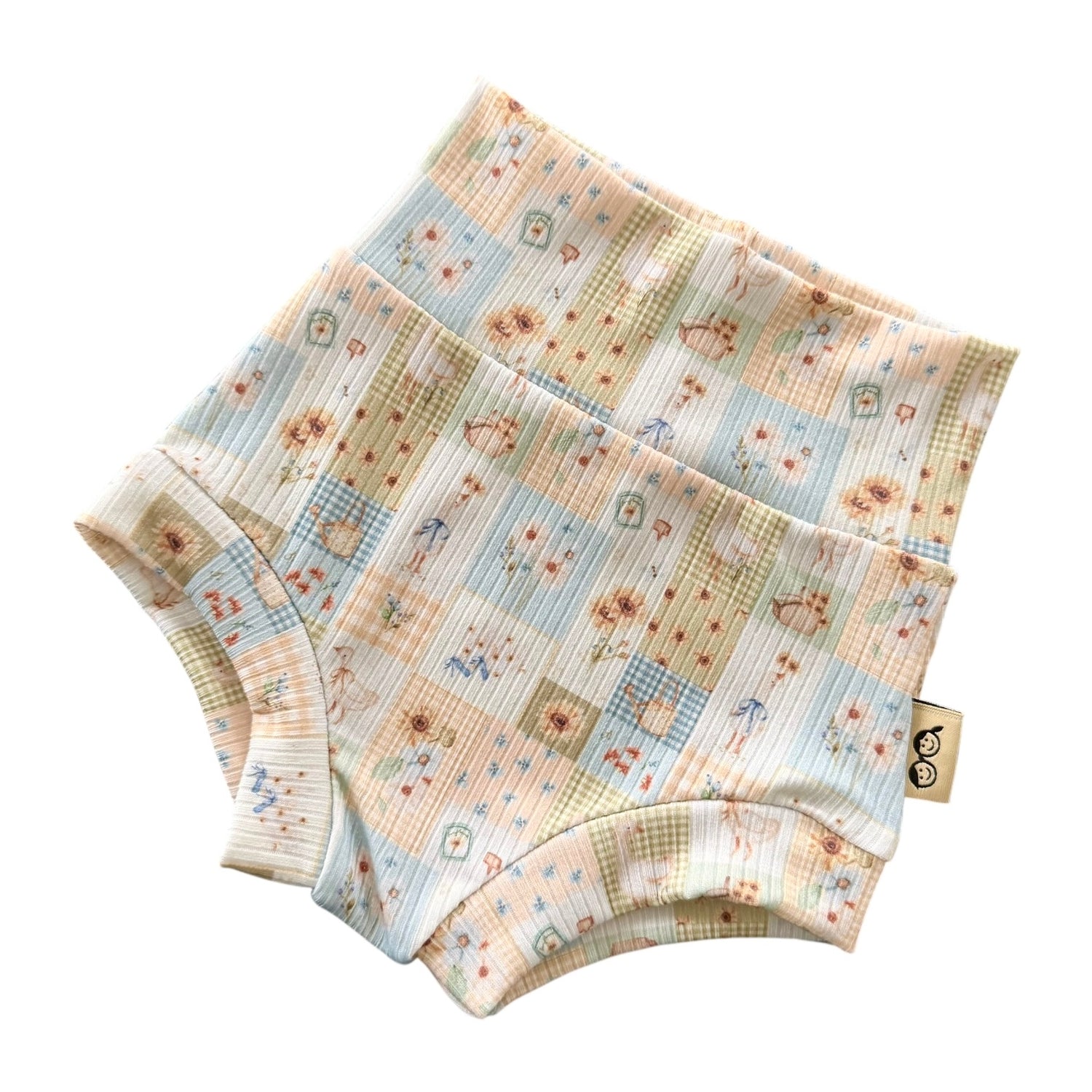 Sunflower Patchwork Ribbed Bummies &amp; Biker Shorts