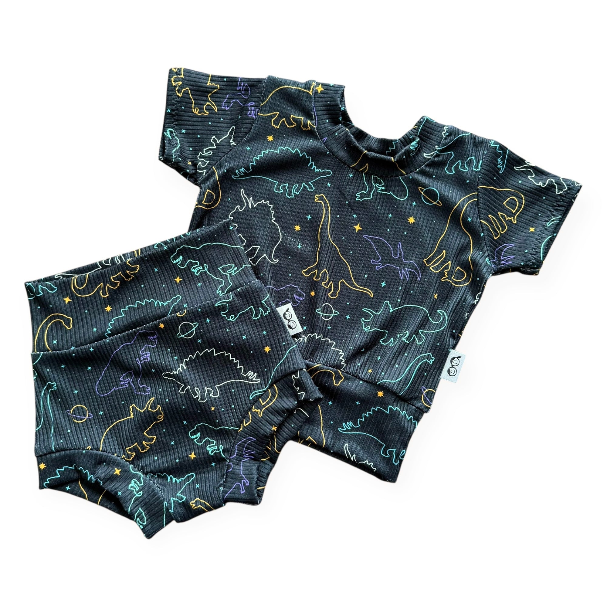 Cosmic Dino Nights Ribbed Summer Lounge Set