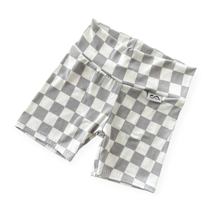 Grey Retro Checkered Bummies &amp; Biker Shorts