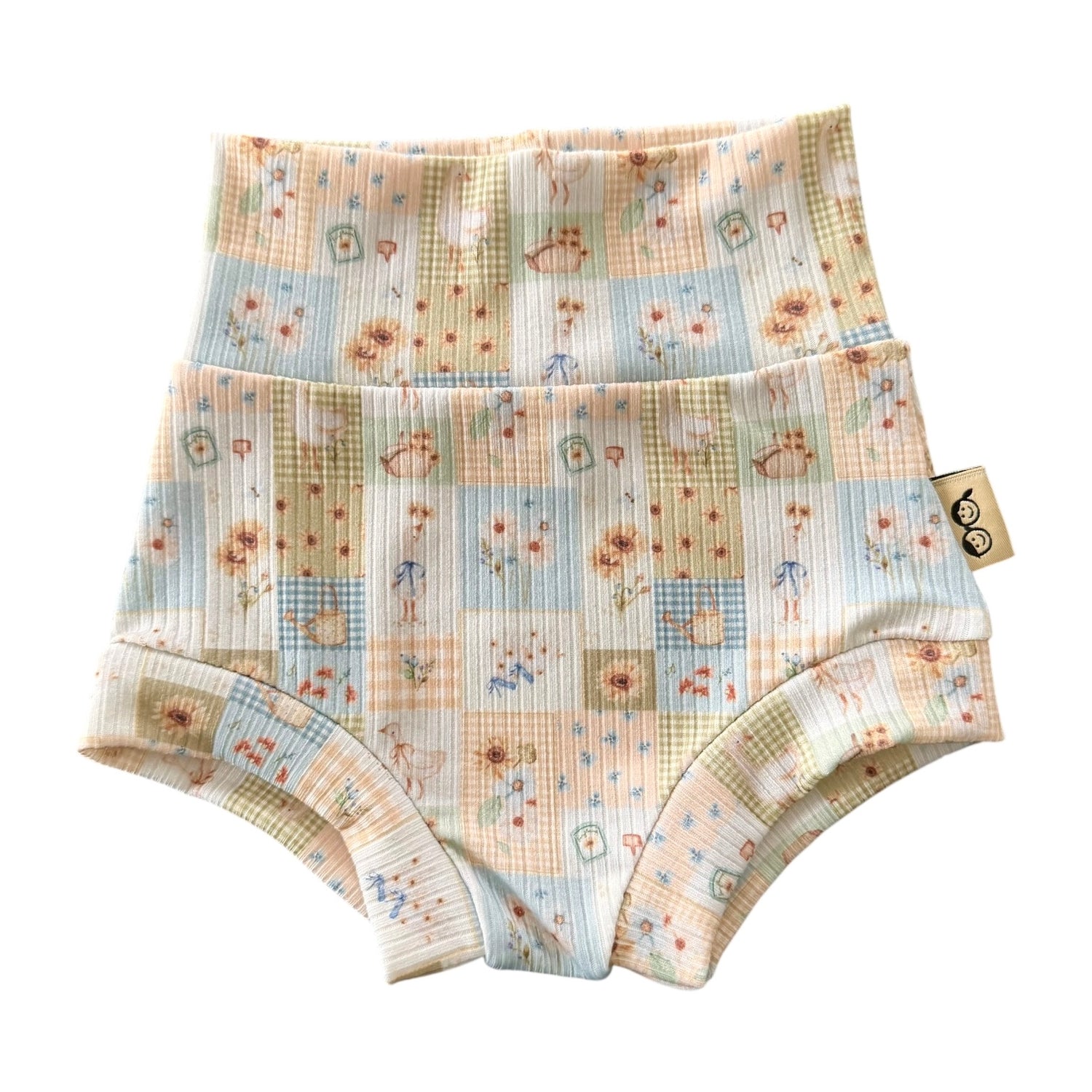 Sunflower Patchwork Ribbed Bummies &amp; Biker Shorts