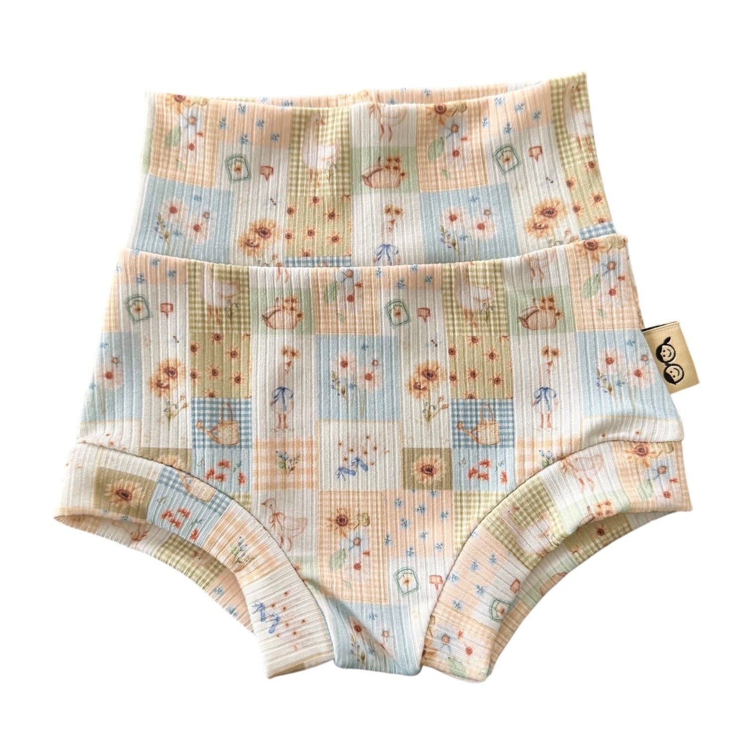 Sunflower Patchwork Ribbed Bummies &amp; Biker Shorts