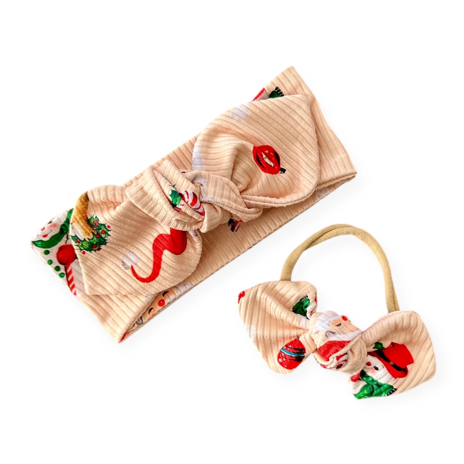 Vintage Christmas Ribbed Headbands