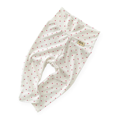 Little Red Hearts Ribbed Lounge Set