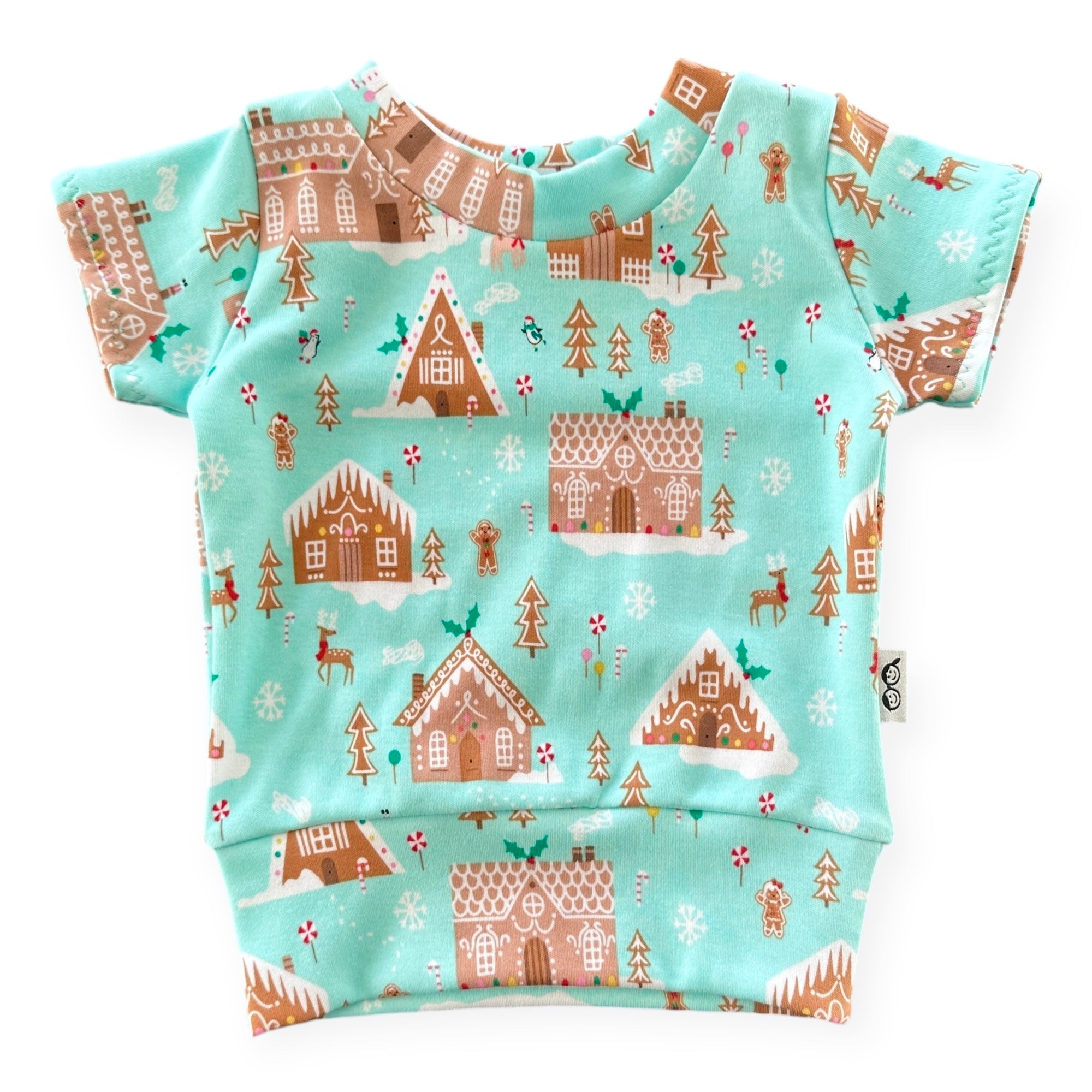 Mint Gingerbread Village Summer Lounge Top