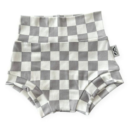 Grey Retro Checkered Bummies &amp; Biker Shorts