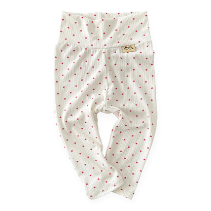 Little Red Hearts Ribbed Lounge Set