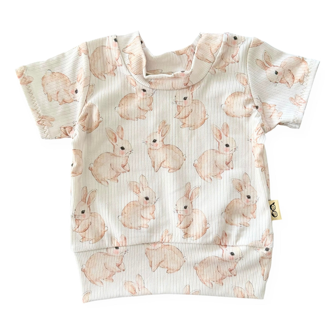 Watercolor Bunnies Ribbed Top - Short, Long or Sleeveless